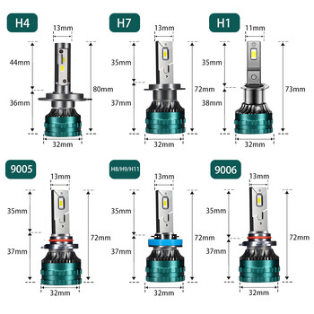 Canbus Car LED Headlight H4 LED H7 LED H8 H9 H11 H1 9005 HB3 9006 HB4 Auto LED Lamp Λάμπα ομίχλης CSP Chip 300W 30000LM 6000K 12V