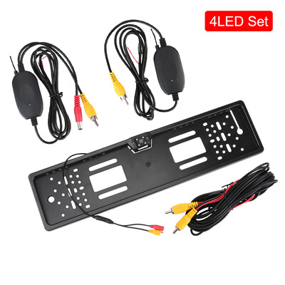 12V auto tahavaatekaamera 4/8 LED Euroopa Ühendkuningriigi numbrimärgi hoidik parkimisandur 2,4G tagurpidi Vedio vastuvõtja PDC Parltronics komplekt