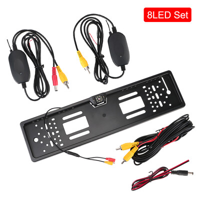 12V auto tahavaatekaamera 4/8 LED Euroopa Ühendkuningriigi numbrimärgi hoidik parkimisandur 2,4G tagurpidi Vedio vastuvõtja PDC Parltronics komplekt