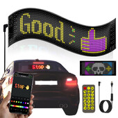 LED-pikslite pehme ekraan, programmeeritav LED-ekraan öövalgus, APP-juhtimine, DIY tekstimustri animatsioon autoakna jaoks, pood, mäng