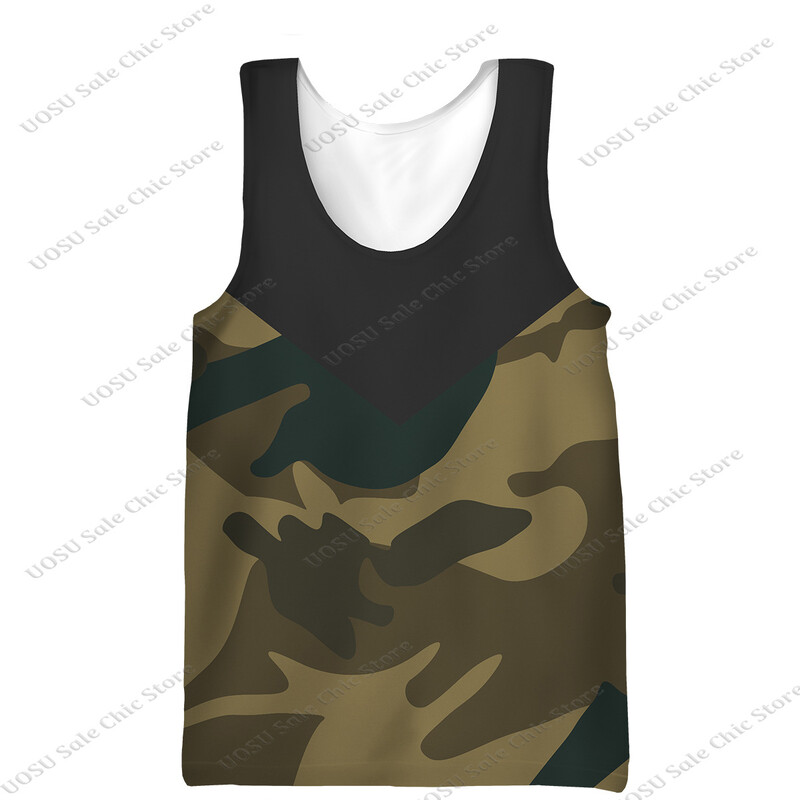 Prekogranični muški pulover maskirni prsluk ljetni novi europski i američki muški kamuflažni majica s okruglim izrezom bez rukava veće veličine