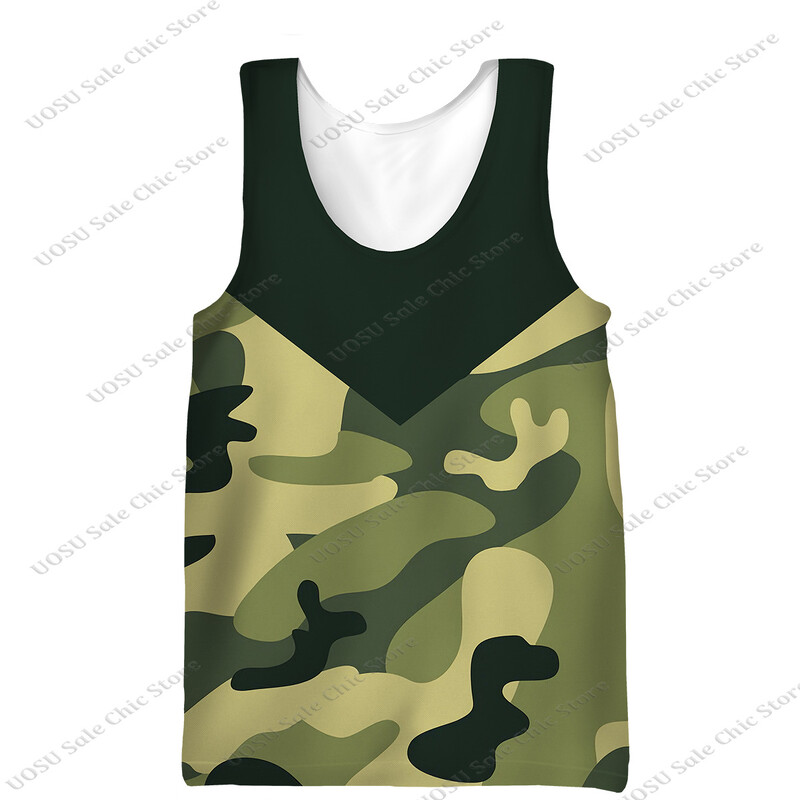 Prekogranični muški pulover maskirni prsluk ljetni novi europski i američki muški kamuflažni majica s okruglim izrezom bez rukava veće veličine