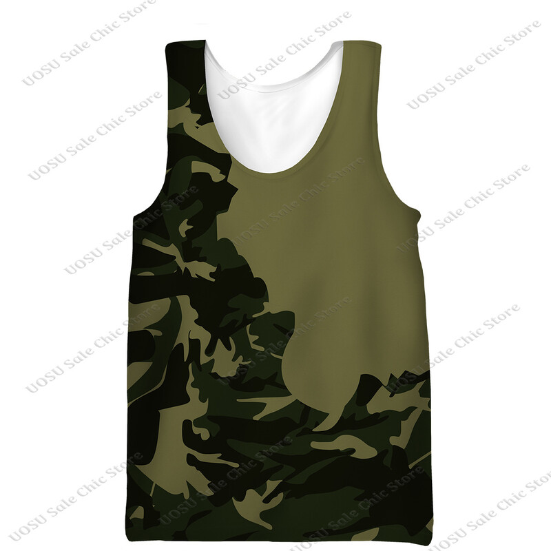 Prekogranični muški pulover maskirni prsluk ljetni novi europski i američki muški kamuflažni majica s okruglim izrezom bez rukava veće veličine
