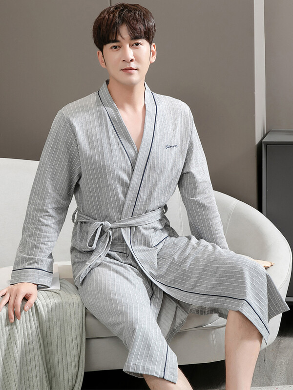  Täiskasvanute meeste suvine õhuke puhtast puuvillast suvine kimono pikkade varrukatega suur rüü 