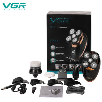 VGR316 Five in One Kit Διασυνοριακό ηλεκτρονικό εμπόριο πλήρους σώματος Πλενόμενη ψηφιακή οθόνη LCD 5 σε 1 Επαναφορτιζόμενη ηλεκτρική ξυριστική μηχανή