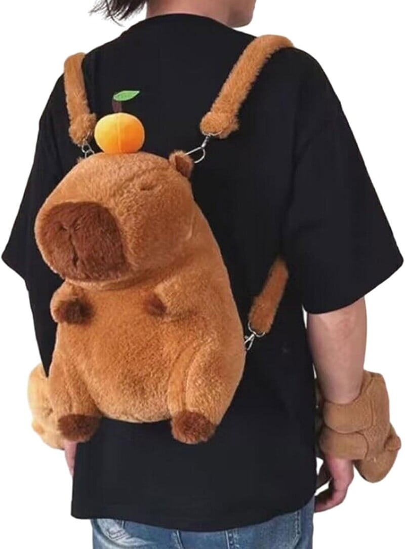 Играчка Капибара,, Тип Раница, Плюшен, 35х28 см, Кафяв