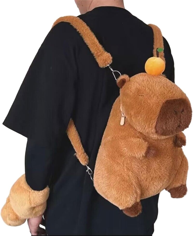 Играчка Капибара,, Тип Раница, Плюшен, 35х28 см, Кафяв