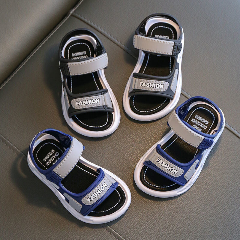 Laste sandaalid tüdrukutele 2022. aasta suve pehme tallaga Korea stiilis keskmiste ja suurte laste kooli rannajalatsid libisemiskindlad pehme tallaga poiste kingad