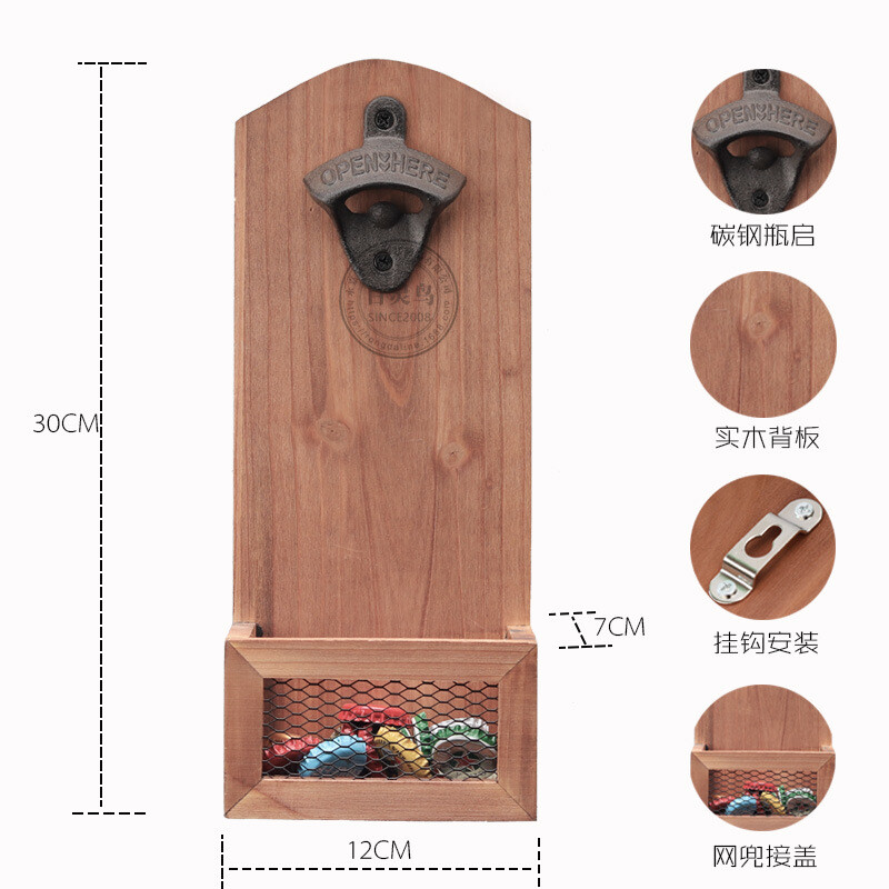  Creative retro õllepudeliavaja täispuidust retro seinaripp