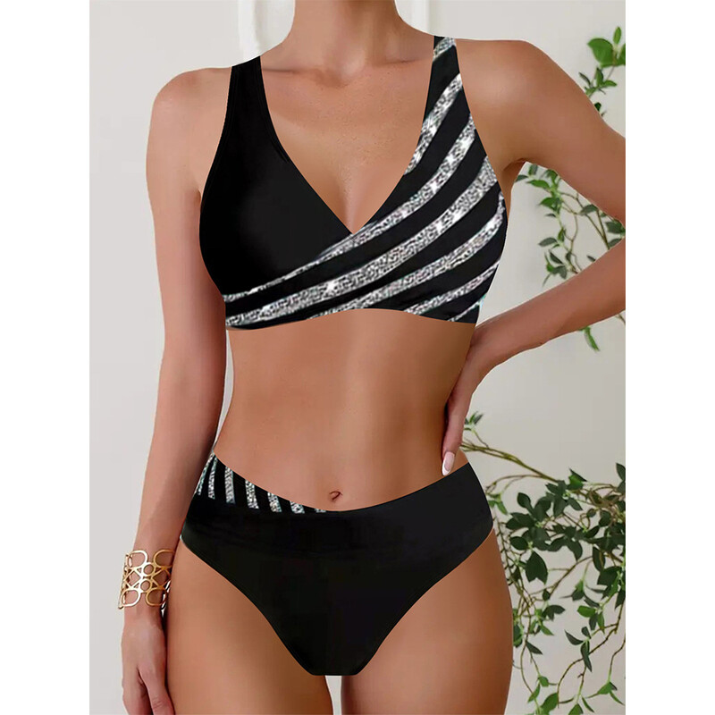 2024 Νέο μπικίνι ευρωπαϊκών και αμερικάνικων μαγιό με στάμπα, γυναικεία μαγιό Push Up Push Up μαγιό Amazon