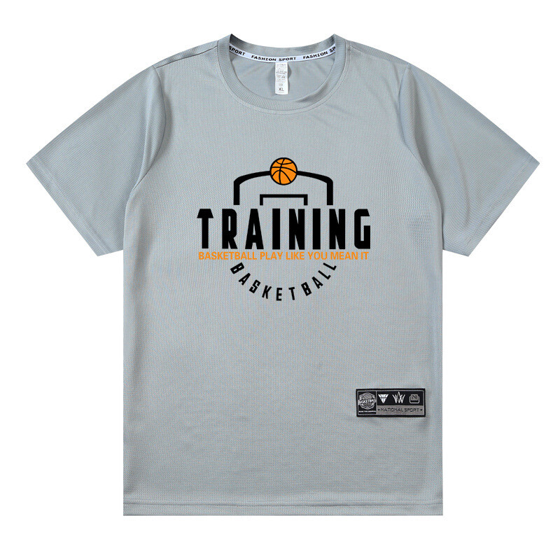 Američka košarkaška uniforma za trening kratkih rukava, muška sportska majica za teretanu, prozračna, upija znoj, studentska široka majica s pola rukava