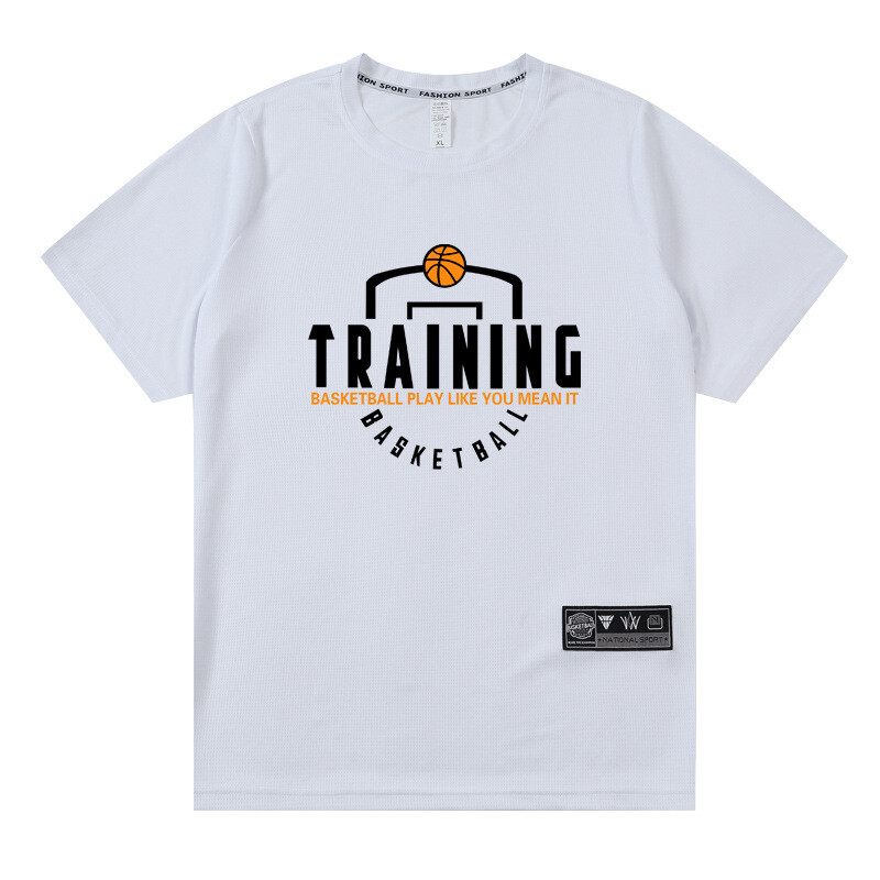 Američka košarkaška uniforma za trening kratkih rukava, muška sportska majica za teretanu, prozračna, upija znoj, studentska široka majica s pola rukava