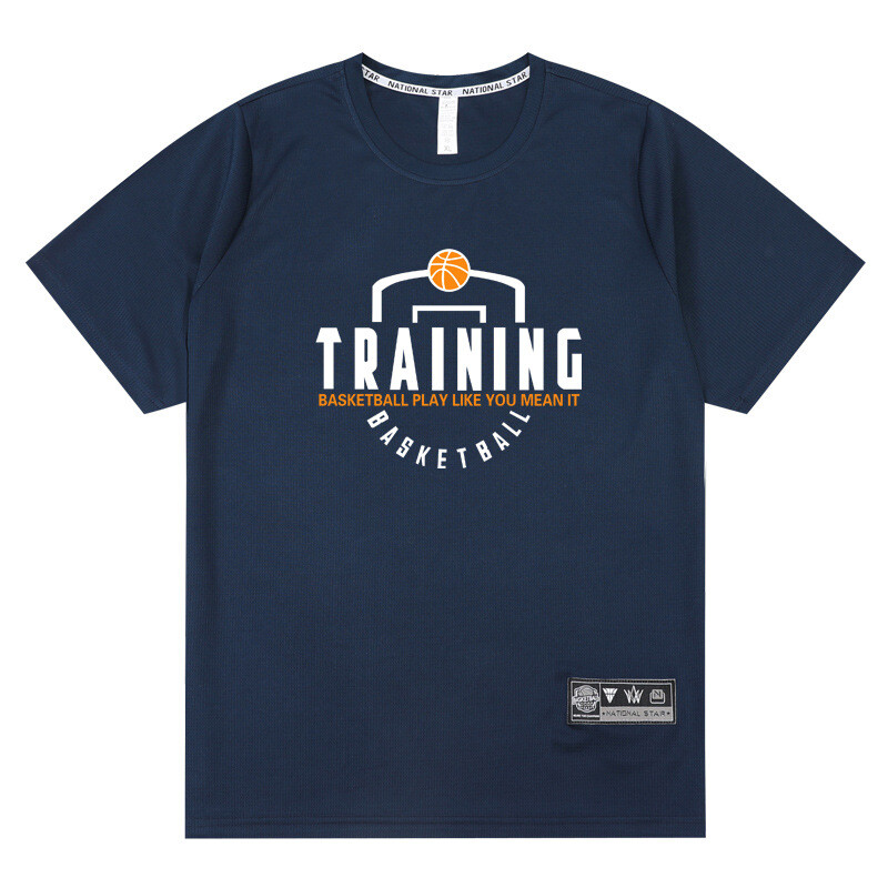 Američka košarkaška uniforma za trening kratkih rukava, muška sportska majica za teretanu, prozračna, upija znoj, studentska široka majica s pola rukava