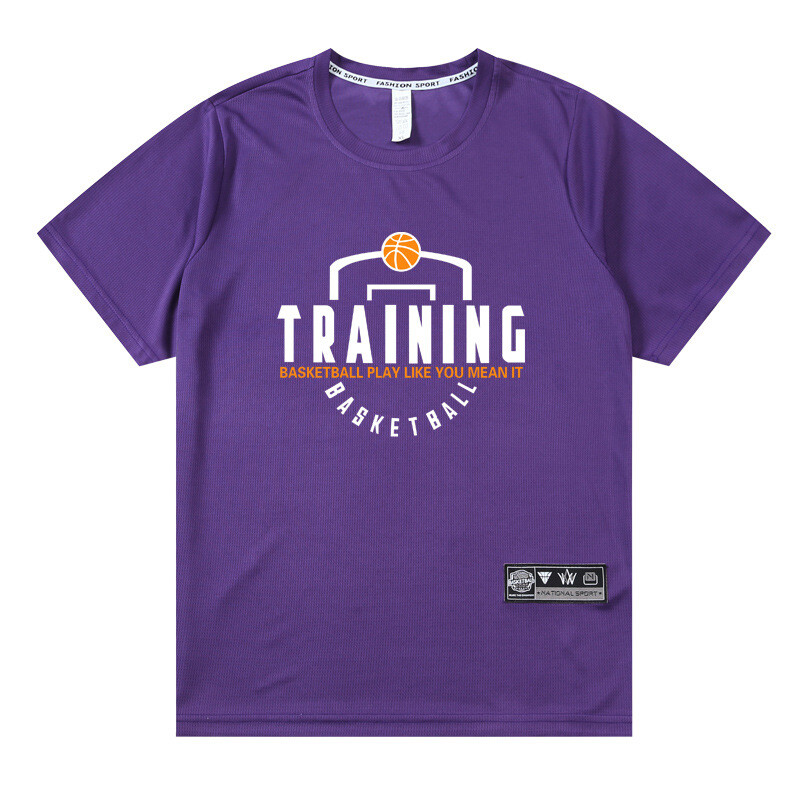 Američka košarkaška uniforma za trening kratkih rukava, muška sportska majica za teretanu, prozračna, upija znoj, studentska široka majica s pola rukava