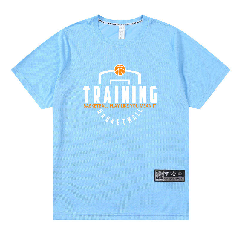 Američka košarkaška uniforma za trening kratkih rukava, muška sportska majica za teretanu, prozračna, upija znoj, studentska široka majica s pola rukava
