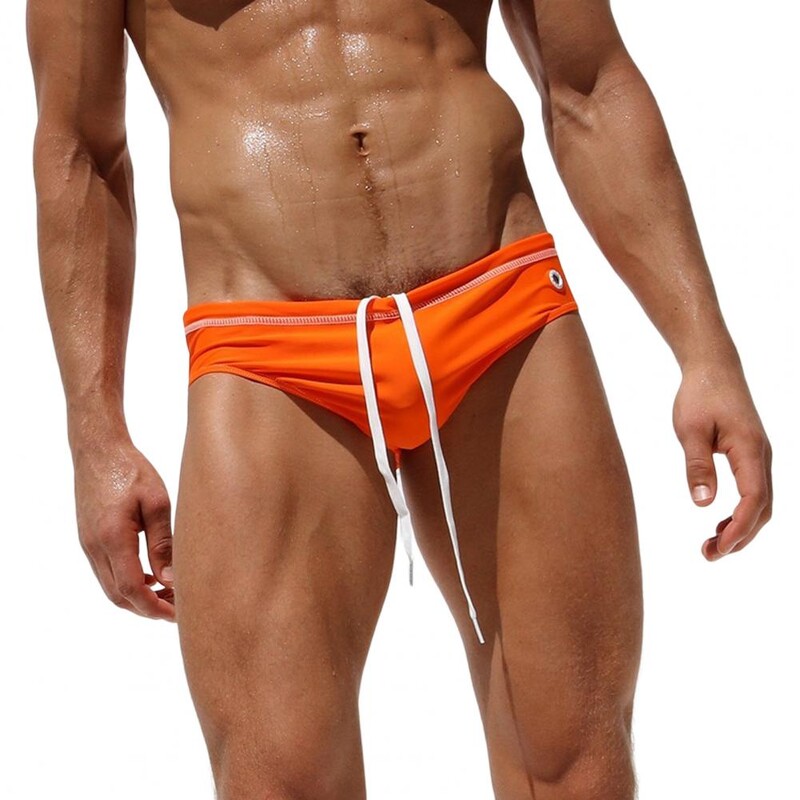 Ujumispüksid, ühevärvilised keskmise vöökohaga meeste ujumispüksid, paelad, higi imavad meeste bikiinid, rannarõivad, ujumisriided Мужское Бикини
