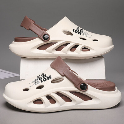 2024. aasta uued meeste õuesandaalid, sussid rannas, mugavad paksud pehmed tald, puukingad Meeste vabaajajalatsid Aiakingad Meeste rannasandaalid