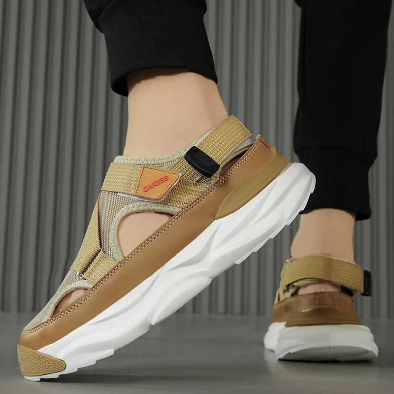 Uued meeste sandaalid suur pehme põhi kõrgendavad suvised sandaalid pakett pea hingavad rannajalatsid õues vaba aja veetmise suurus 36-45