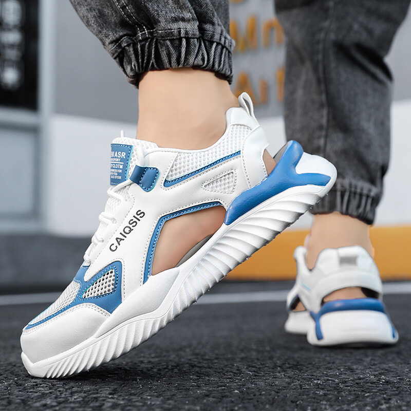 COOLVFATBO Suvisest võrkkangast hingavad vabaajajalatsid meeste rannajalatsid meeste mugavad sandaalid meeste moes tossud meeste 2023