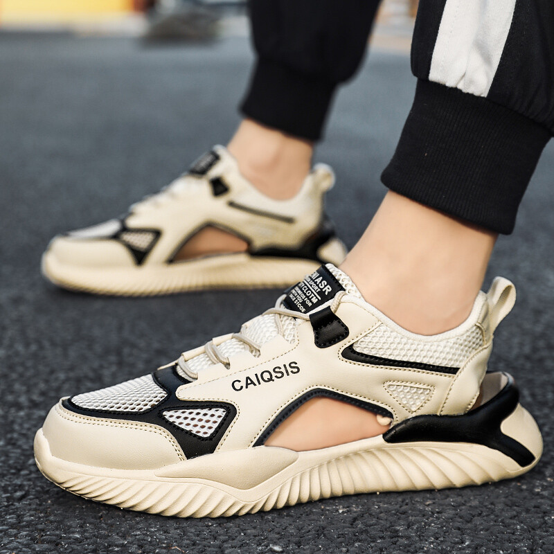 COOLVFATBO Suvisest võrkkangast hingavad vabaajajalatsid meeste rannajalatsid meeste mugavad sandaalid meeste moes tossud meeste 2023