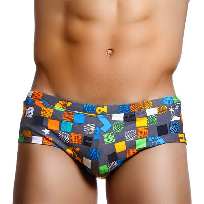 Costume de baie sexy de vară pentru bărbați Costume de baie pătrate Graffiti Surf Swim Slip Boxer Pantaloni scurți de bikini Pantaloni scurți de plajă Pantaloni scurți croi brazilian