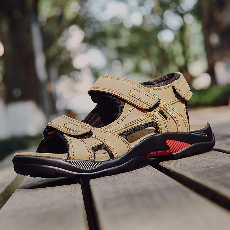 LEHMANAHAst Meeste rannaspordijalatsid Ehtsast nahast Rooma sandaalid Kerged lahtise varbaga sandaalid, 38-48