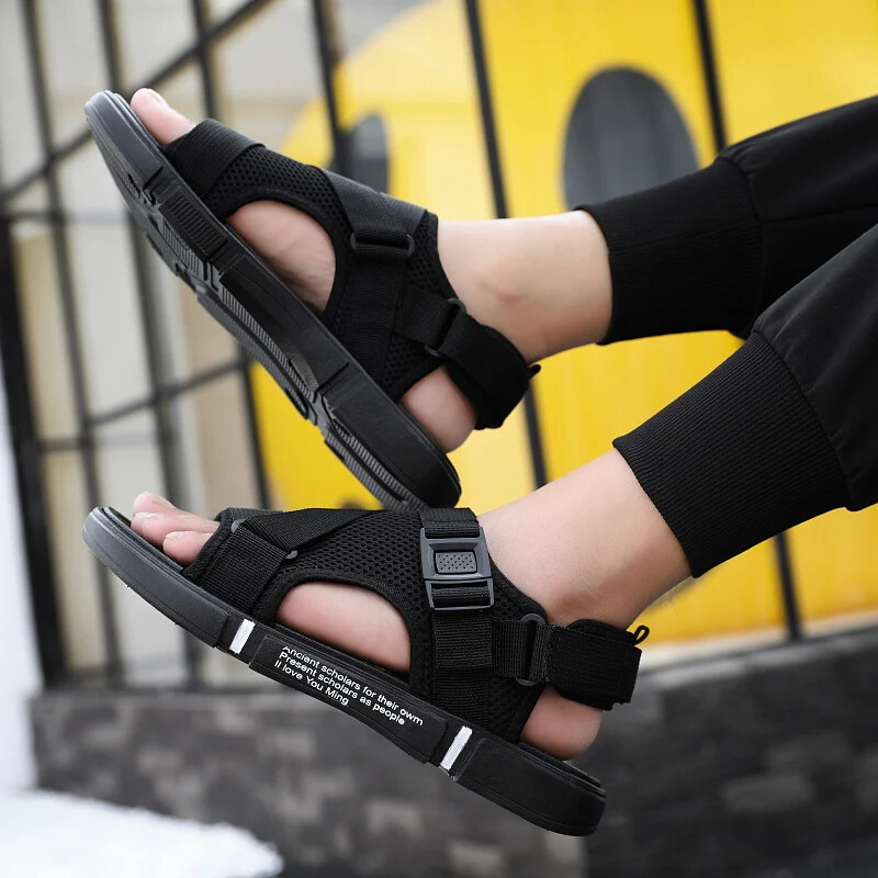 Sandale pentru bărbați, moale, confortabile, anti-alunecare, pantofi pentru bărbați, sandale de plajă țesute de înaltă calitate, sandale gladiator pentru bărbați, pantofi plati casual de vară