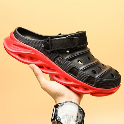 Νέο 2024 Καλοκαιρινό χοντρό πάτσουορ Μόδα σανδάλια Ανδρικά παπούτσια παραλίας Κούφια τσόκαρα κήπου Παντόφλες για εξωτερικούς χώρους Παπούτσια EVA