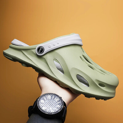 Meeste sussid suvised pehmed EVA rannasandaalid väljas naiste sussid liugused libisemiskindlad lipsuvärviga disainitud isikupära õõnsad kingad