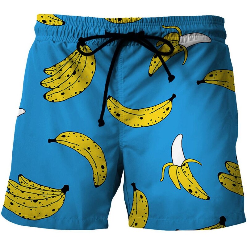 Suvised meeste rannapüksid Puuviljade 3D-prindiga lahtised lainelauapüksid S-6XL Ujumispüksid Ujumiskostüümid Suured ujumispüksid Meeste ujumisriided
