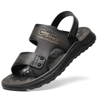 Meeste vabaajasandaalid 2024. Suvised superkiust nahast vabaaja rannajalatsid latekspatjadega välimiseks, libisemiskindlad keskealised D