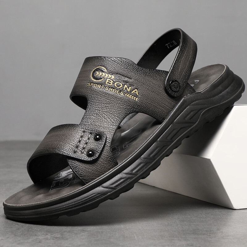 Meeste vabaajasandaalid 2024. Suvised superkiust nahast vabaaja rannajalatsid latekspatjadega välimiseks, libisemiskindlad keskealised D