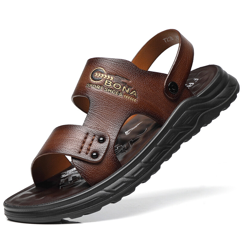 Meeste vabaajasandaalid 2024. Suvised superkiust nahast vabaaja rannajalatsid latekspatjadega välimiseks, libisemiskindlad keskealised D