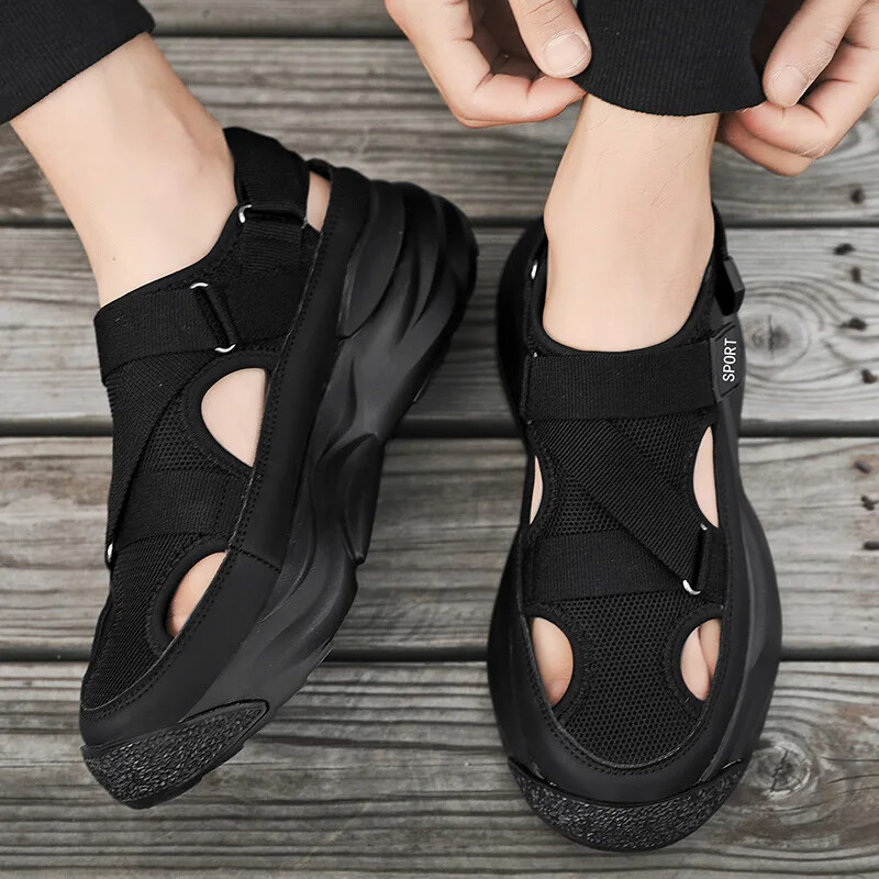 „Summer Cave“ laisvalaikio basutės vyrams, 2023 m. Nauji „Baotou“ sportiniai bateliai, vyriški tėčio vairavimo sandalai, skirti vyriškų paplūdimio batų platforminiai sandalai