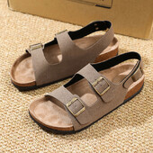 Vyriški Patogūs Prabangūs Sandalai Madingi Laisvalaikio lauko paplūdimio šlepetės Kvėpuojantys bateliai Odiniai Vyriški basutės Vasariniai batai