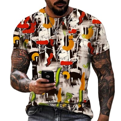 Uue disainiga meeste T-särk Raudkett mustvalge värviline värvimisstiil Lühikeste varrukatega T-särk Kvaliteetne Paks Suurus S-5XL