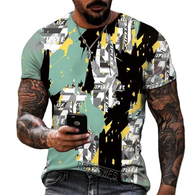 Uue disainiga meeste T-särk Raudkett mustvalge värviline värvimisstiil Lühikeste varrukatega T-särk Kvaliteetne Paks Suurus S-5XL