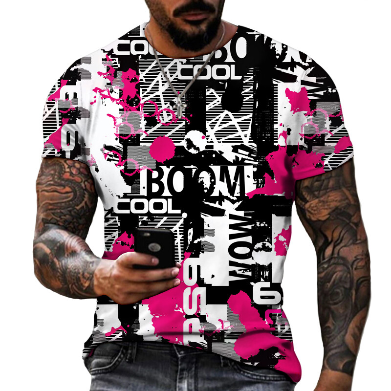 Uue disainiga meeste T-särk Raudkett mustvalge värviline värvimisstiil Lühikeste varrukatega T-särk Kvaliteetne Paks Suurus S-5XL