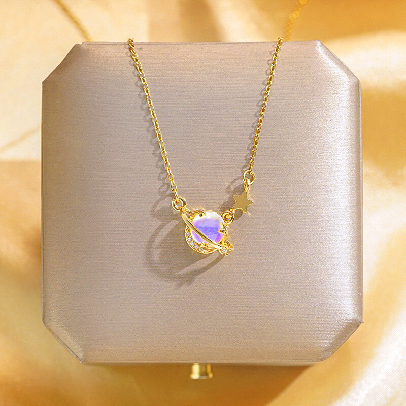 Tikras auksas Galvaninis modernus mikrosmeigtukas deimantinis titano plieno karoliai, moteriški temperamento raktikaulio grandinė Interneto įžymybė lengvi prabangūs papuošalai didmeninė prekyba