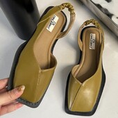 Uued suvised elegantsed naiste sandaalid, 2024. aasta moodsad naiste elastsuspael, lameda kontsaga naiste madalad peokingad, kandiline konts, kandiline varvas