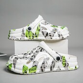 Didelės 49 dydžio naujos vyriškos šlepetės vasarinės lauko storos padai neslystančios paplūdimio batai laisvalaikio basutės Eva minkštos šlepetės Gardern klumpės