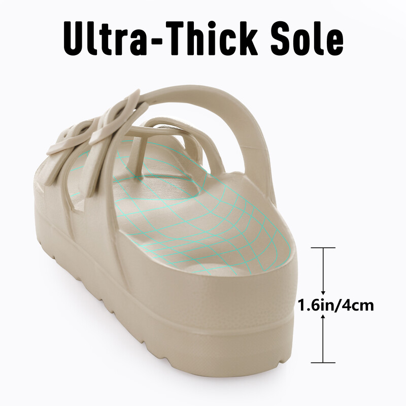 Kidmi 2024 Summer Flat σανδάλια Γυναικεία Flat πέδιλα Γυναικεία σαγιονάρες Καλοκαιρινά σανδάλια Outdoor Women Platform Σανδάλια Παντόφλες για το σπίτι