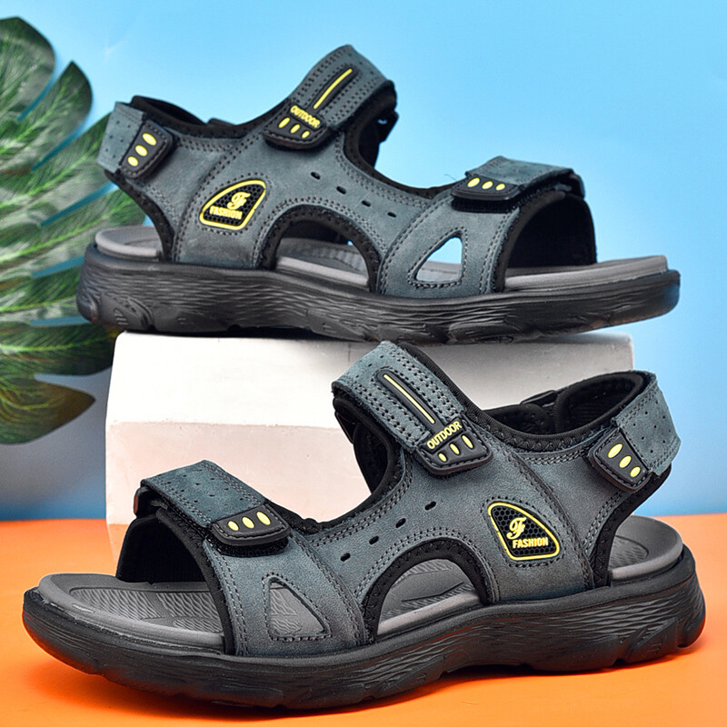 Nove ljetne muške sandale od prave kože Klasične ležerne cipele Muške vanjske sandale za plažu Rimske ljetne muške cipele za vodu Vel. 38-46