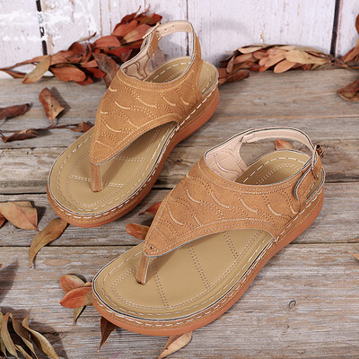 Rimocy Fashion Clip Pleištiniai sandalai Moteriški Vasaros Platforma Rome Sandalias Mujer 2024 Didesnio dydžio 43 Storo pado paplūdimio batai moterims