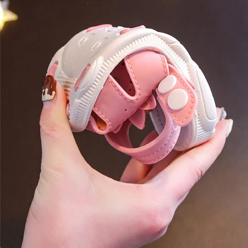 Solid Bow laste suvekingad Armsad PVC libisemiskindlad rannasandaalid tüdrukutele Jalatsid Pehmed imikutele mõeldud moesandaalid