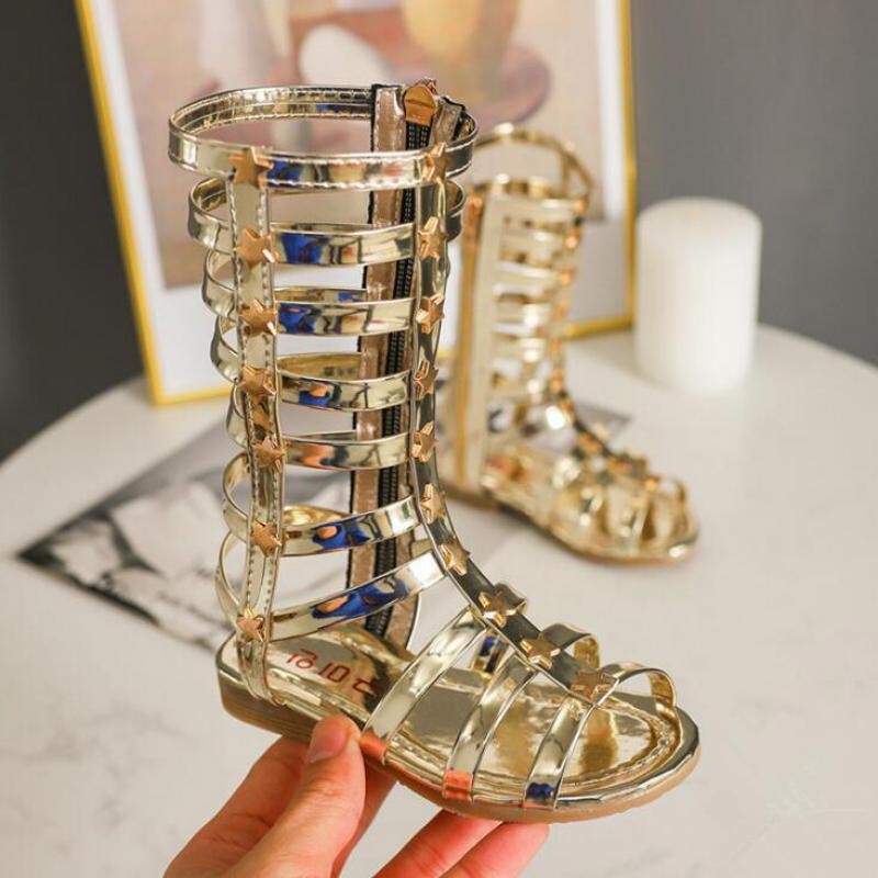 Uued suvised lastesandaalid Rooma saapad Kõrge otsaga tüdrukutele sandaalid Lastele Gladiaatori sandaalid Soe allahindlus Väikelaste tüdrukute kingad