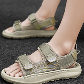 2024. gada vasara, jauns ārdrēbes, ikdienas sporta sandales un čības Velcro braukšanai vasaras mīkstās zoles pludmales apavi vīriešu sandales