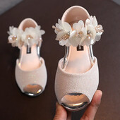Κορίτσια Rhinestone Flower Παπούτσια Low Heel Flower Dress Wedding Party Pump Παπούτσια Princess Shoes for Kids Toddler
