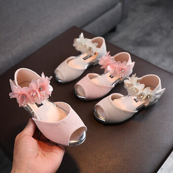 Κορίτσια Rhinestone Flower Παπούτσια Low Heel Flower Dress Wedding Party Pump Παπούτσια Princess Shoes for Kids Toddler