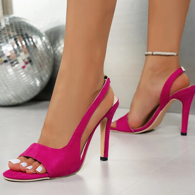 2024. aasta suvi, uued naistemood, mugavad kõrged kontsad, naiste kalasuu jalatsid, libistatavad, avatud varbaga sandaalid, naiste suured kingad